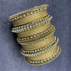 Gold bangles with kadas with stone work , Wedding bangles, Indian Jewelry